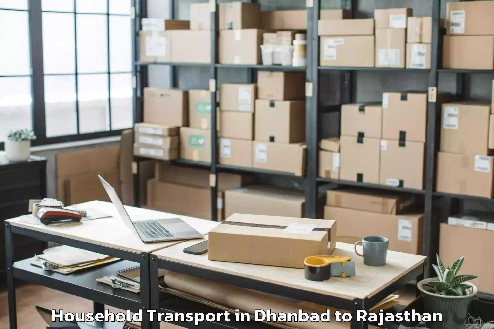 Book Dhanbad to Nadbai Household Transport Online